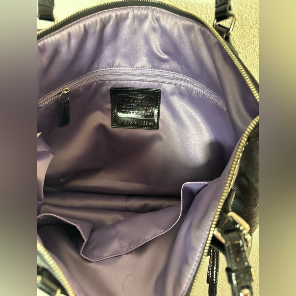 Coach Oxford logo print black monogram handbag - Picture 8 of 10